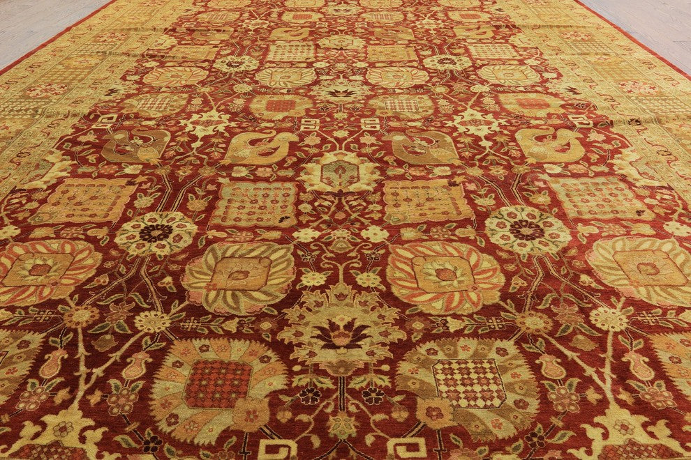 Oriental Peshawar Hand Knotted Rug 12'x19', W2645