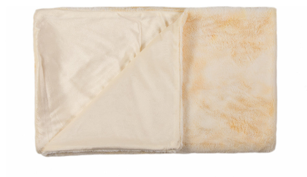 Faux Fur Throw 50"x60", Faux Rabbit Beige