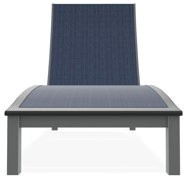 Bazza Sling 4-Position Contour Outdoor Chaise Lounge, Mavi/Graphite