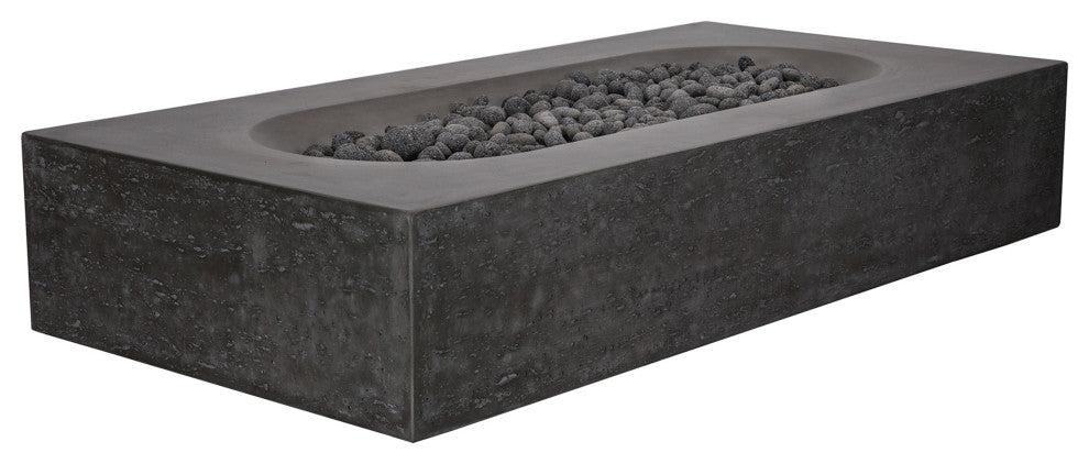 Pyromania Alchemy Concrete Fire Pit Table, 60"x30", Charcoal, Propane