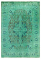 Overdyed One-of-a-Kind Hand-Knotted Area Rug Green, 6' 2" x 8' 10"