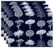 Field of Trees Floral Print Placemat, Set of 4, Blue