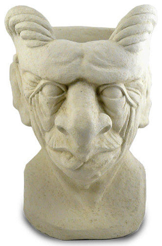 Garden Gargoyle Cast Stone Sculpture and Head Planter