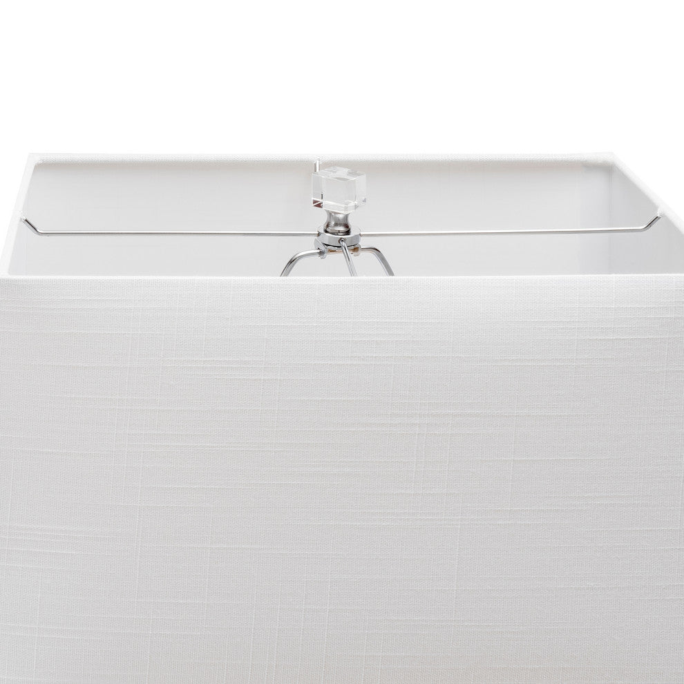 Nuloom 25" Helena Crystal Ionic Column Cotton Shade Clear Table Lamp