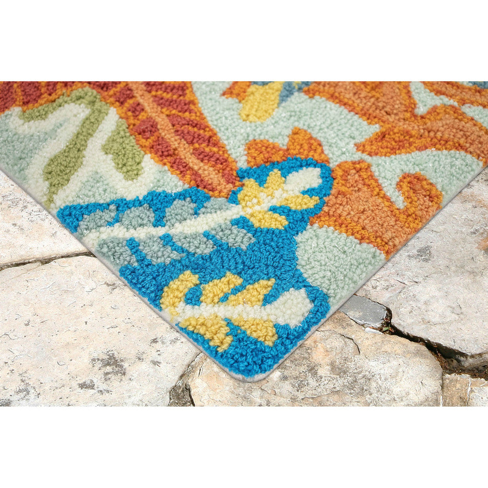Ravella Ocean Scene Indoor/Outdoor Rug, Aqua, 2'x8'