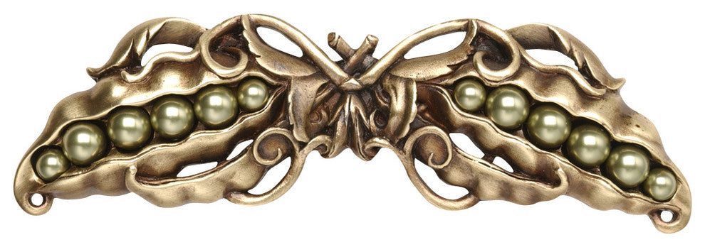 Pearly Peapod Pull Antique Brass, Antique Brass