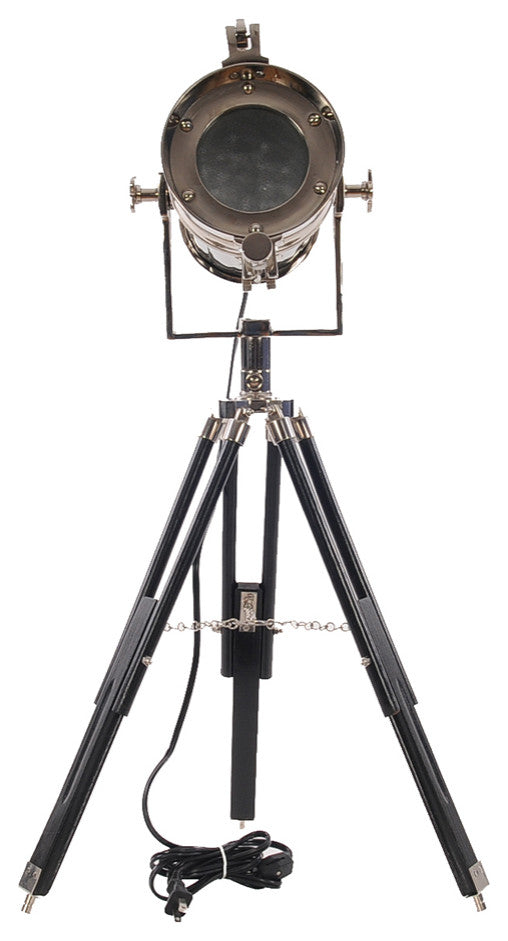 Alum Spot Light On Wooden Stand Aluminum Home Decor