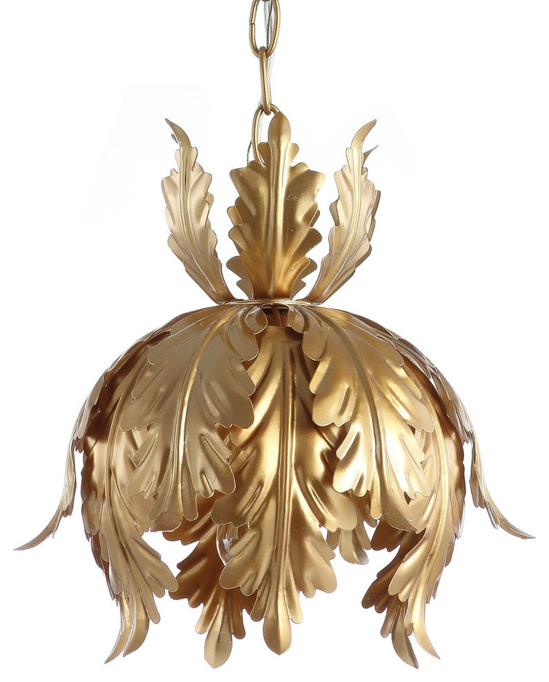 Anne 12" Adjustable Metal Led Pendant, Gold