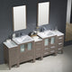 Torino 84" Gray Oak Modern Double Sink Bathroom Vanity, Faucet FFT1040CH