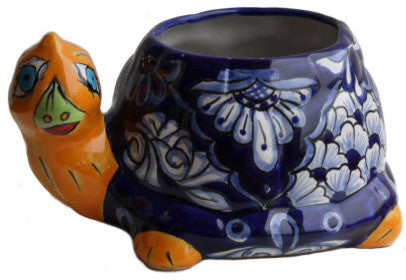 Blue Turtle Talavera Ceramic Planter