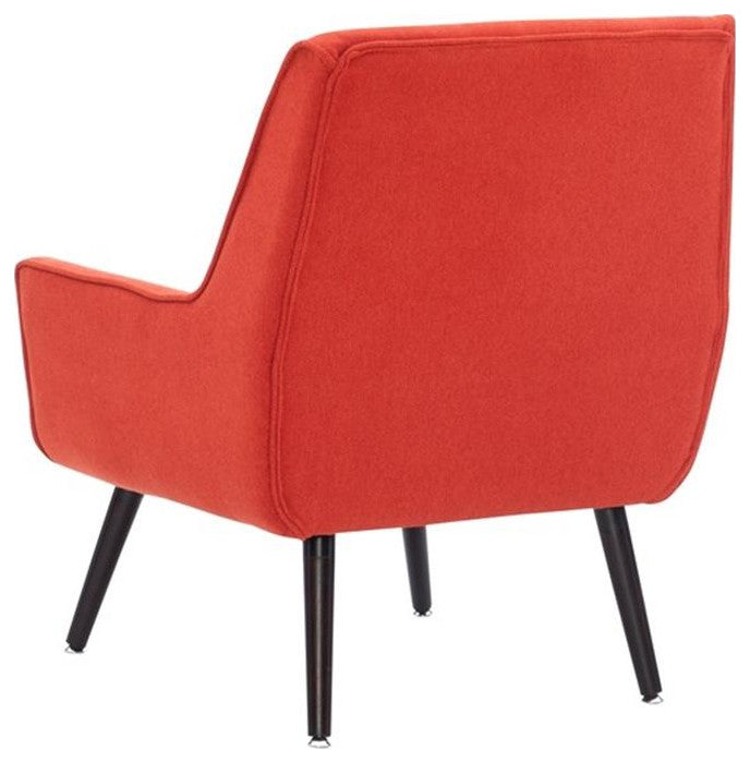 Linon Trelis Upholstered Tufted Accent Chair Black Legs in Pimento Red Fabric