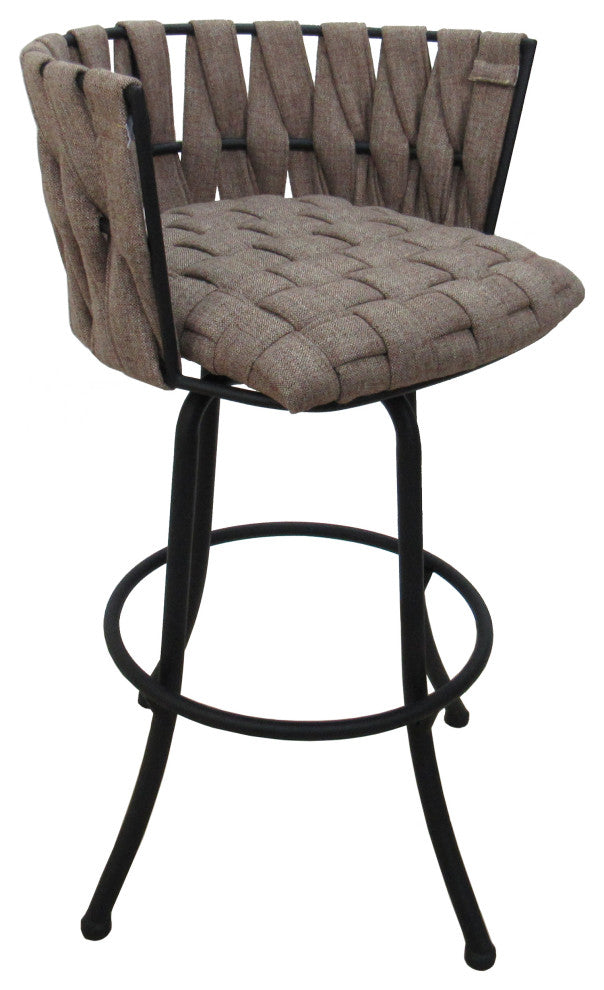 Metalona Extra Tall Bar StoolBar Stool, Basin Beige, Black, 34"