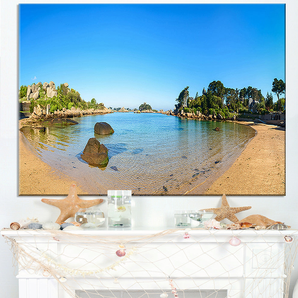 "Ploumanach Rocks And Beach Morning" Landscape Wall Art Print, 1 Panel, 60"x28"