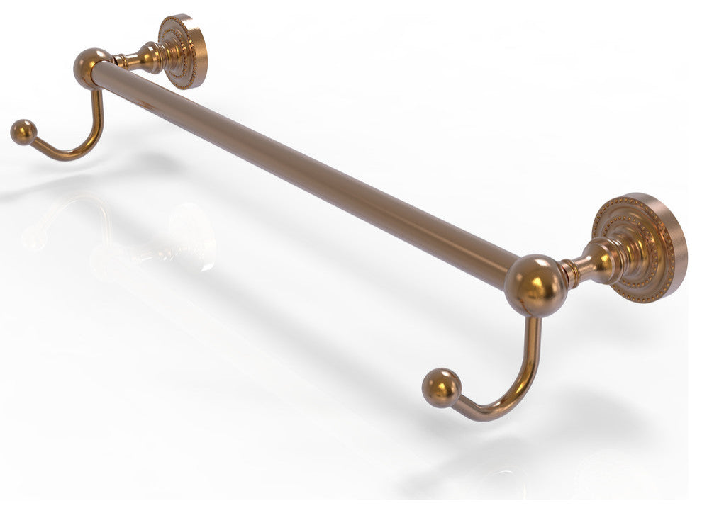 Dottingham 36" Towel Bar with Integrated Hooks, Brushed Bronze