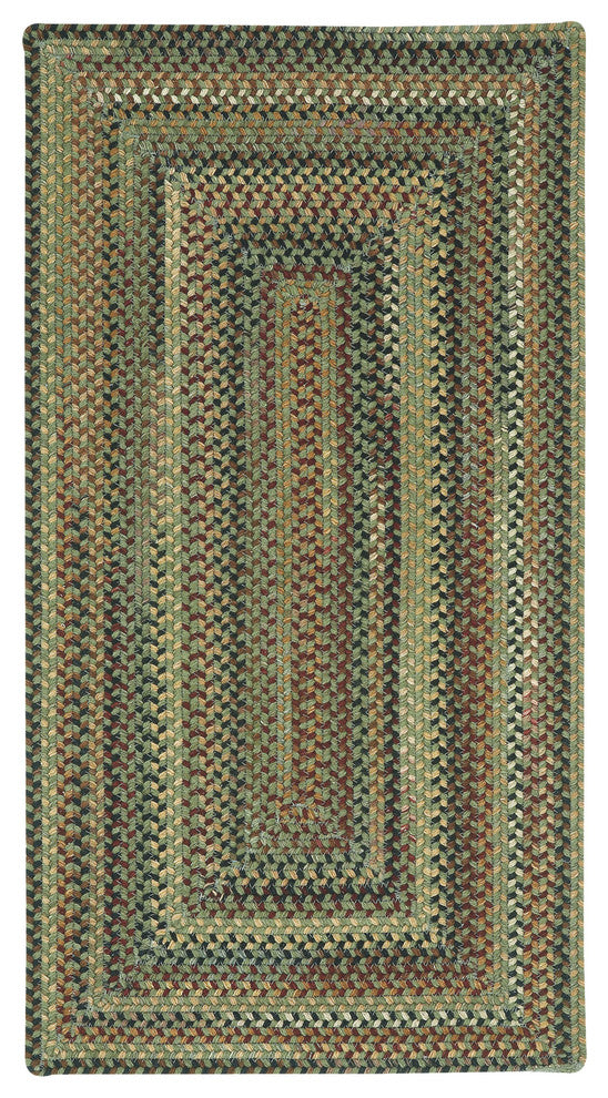 Capel Bangor Sage Green 0070_200 Braided Rugs - 3' X 5' Concentric Rectangle