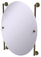 Waverly Place Oval Frameless Rail Mounted Mirror, Antique Brass