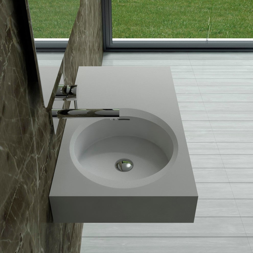 ADM Rectangular Countertop Sink, White, 32", Glossy White