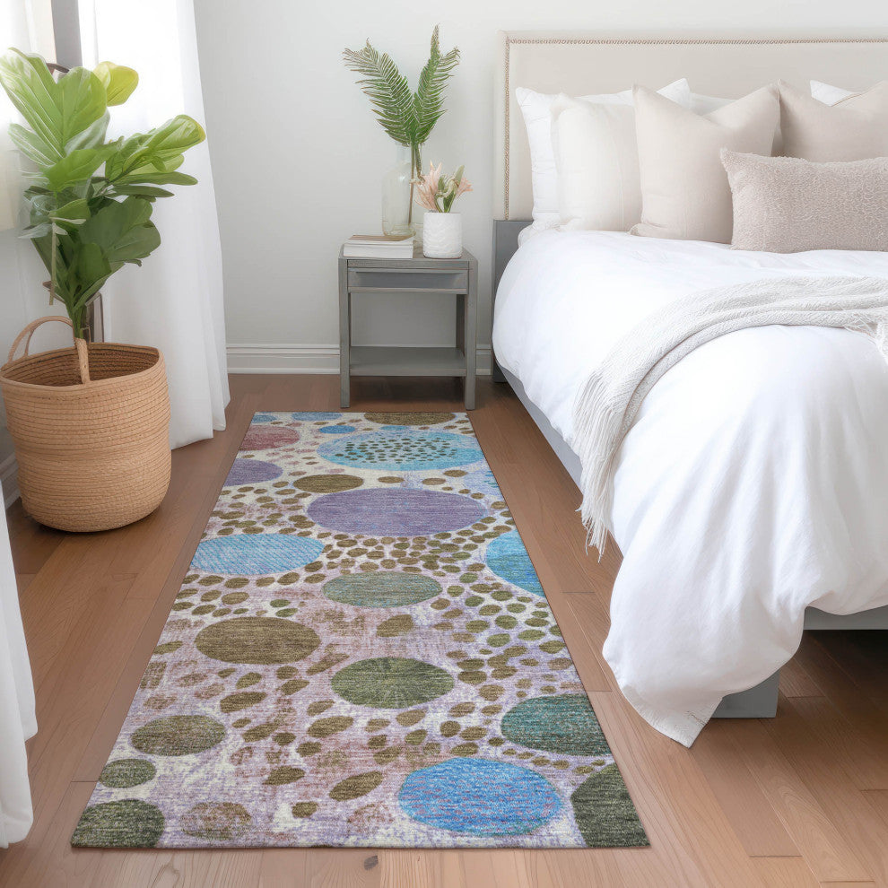 Machine Washable Indoor/Outdoor Chantille ACN1895 Khaki 2'3" x 7'6" Runner Rug