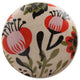 Set of Four Flat Ceramic Knobs with Poppy Flowers