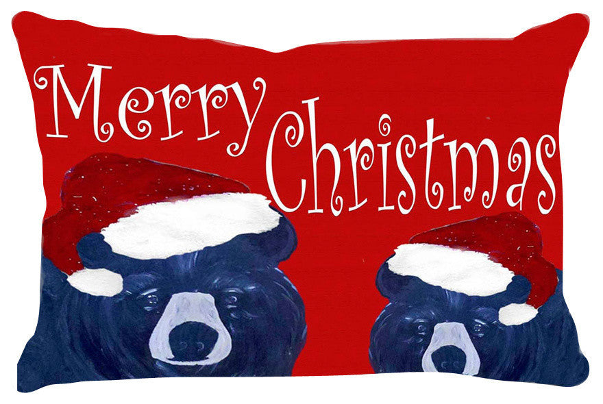 Holiday Pillow Sham, 30"x20", Santa Bears