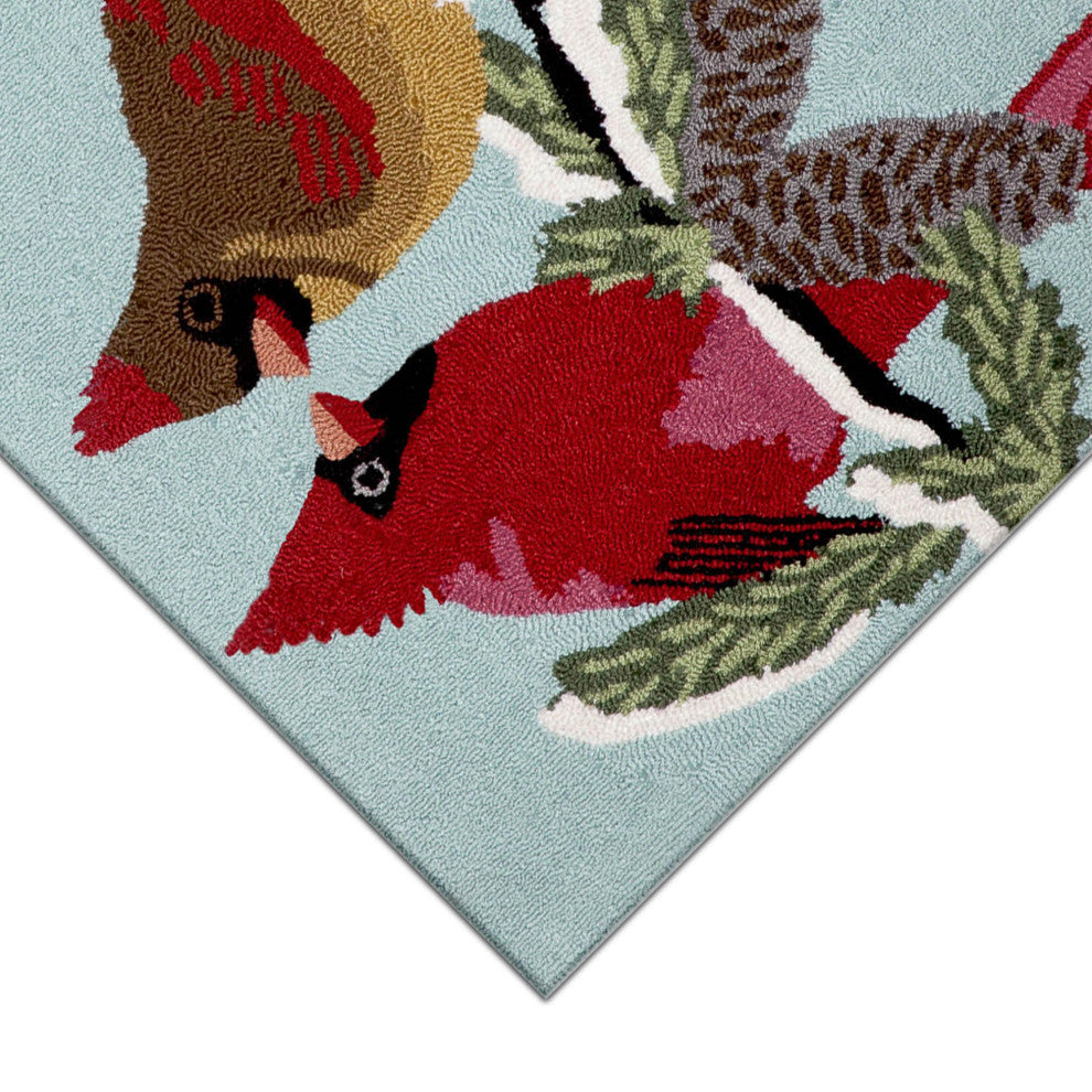 Frontporch Cardinals Indoor/Outdoor Rug Sky 2'x3'