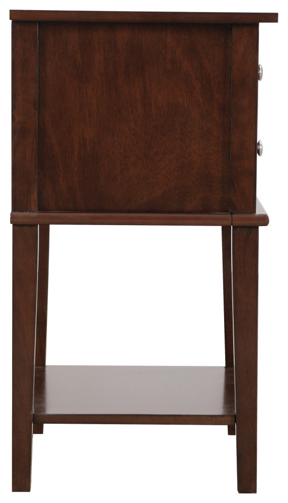 Glory Furniture Newton 2 Drawer Nightstand in Cappuccino