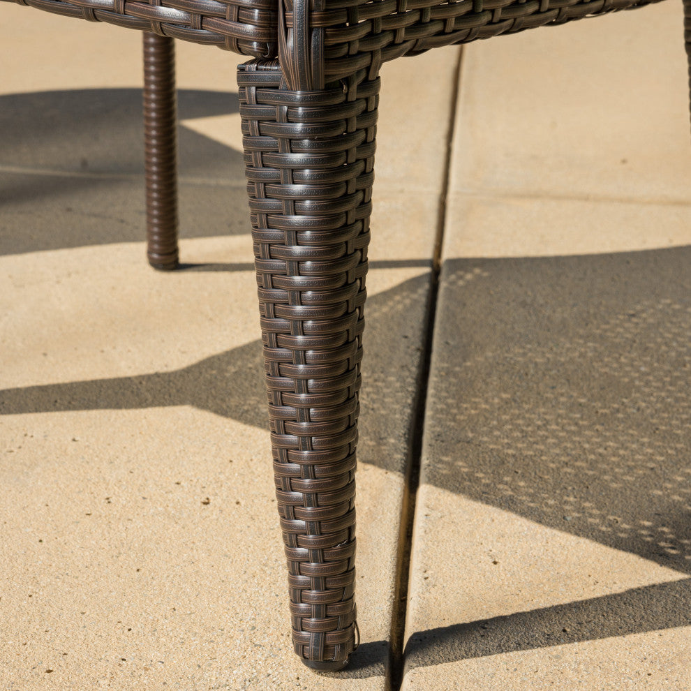 GDF Studio 7-Piece Maple Outdoor Wicker Dining Set