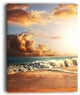 "Fast Moving Dark Clouds Over Beach" Modern Beach Canvas Art Print, 30"x40"
