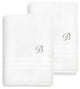Denzi Bath Towels With Monogrammed Letter, Set of 2, B