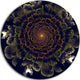 Orange Fractal Flower With Green, Digital Art Disc Metal Wall Art, 11"