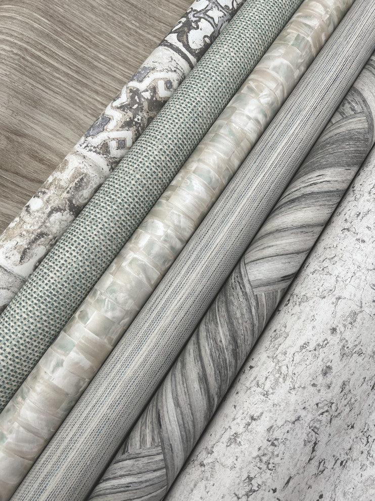 Reed Basket White Peel and Stick Wallpaper