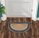 A1HC Half Round, Rubber and Coir Striped Outdoor Doormat 18"x30", Black