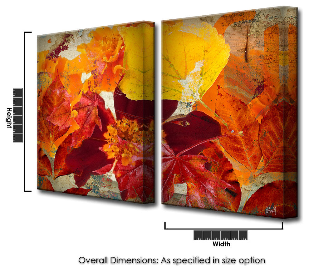 Fall Ink XII, Canvas Wall Art 2-Piece Canvas Art Set, 20"