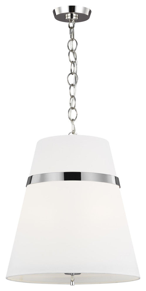 3-Light Large Pendant, Polished Nickel