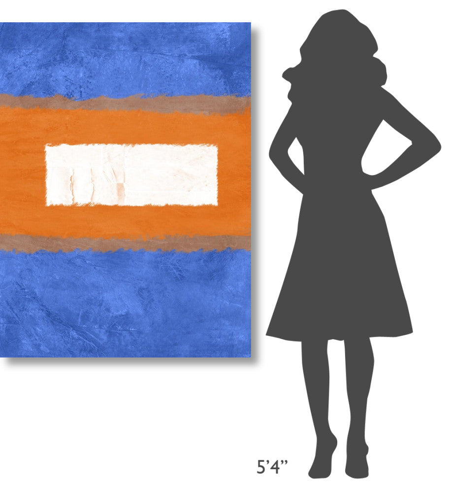 "Blue And Orange Abstract Theme 1" Fine Art Print