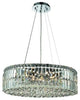 Elegant Maxim Dining Room Light, Chrome Finish With Royal Cut Crystal