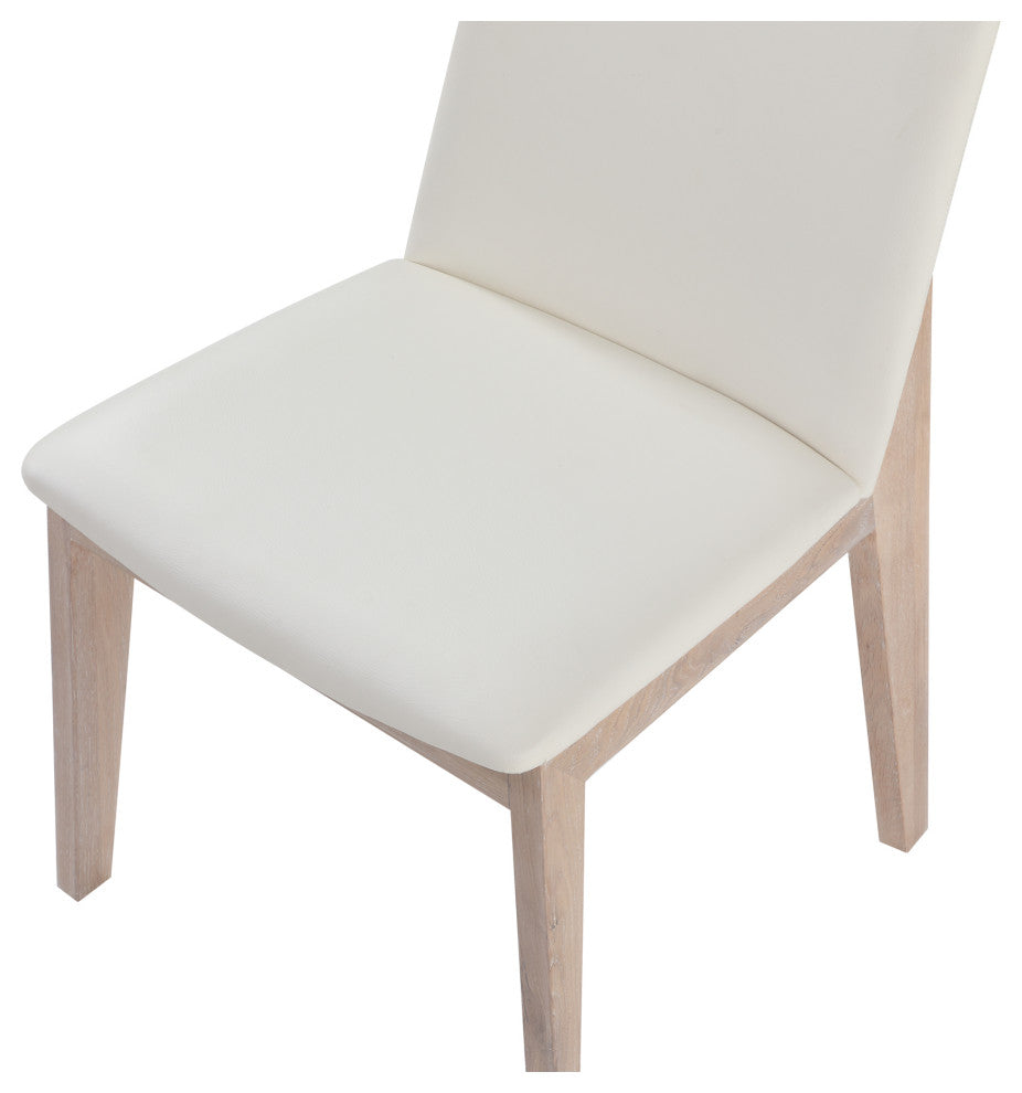Deco Oak Dining Chair White Pvc, Set of 2
