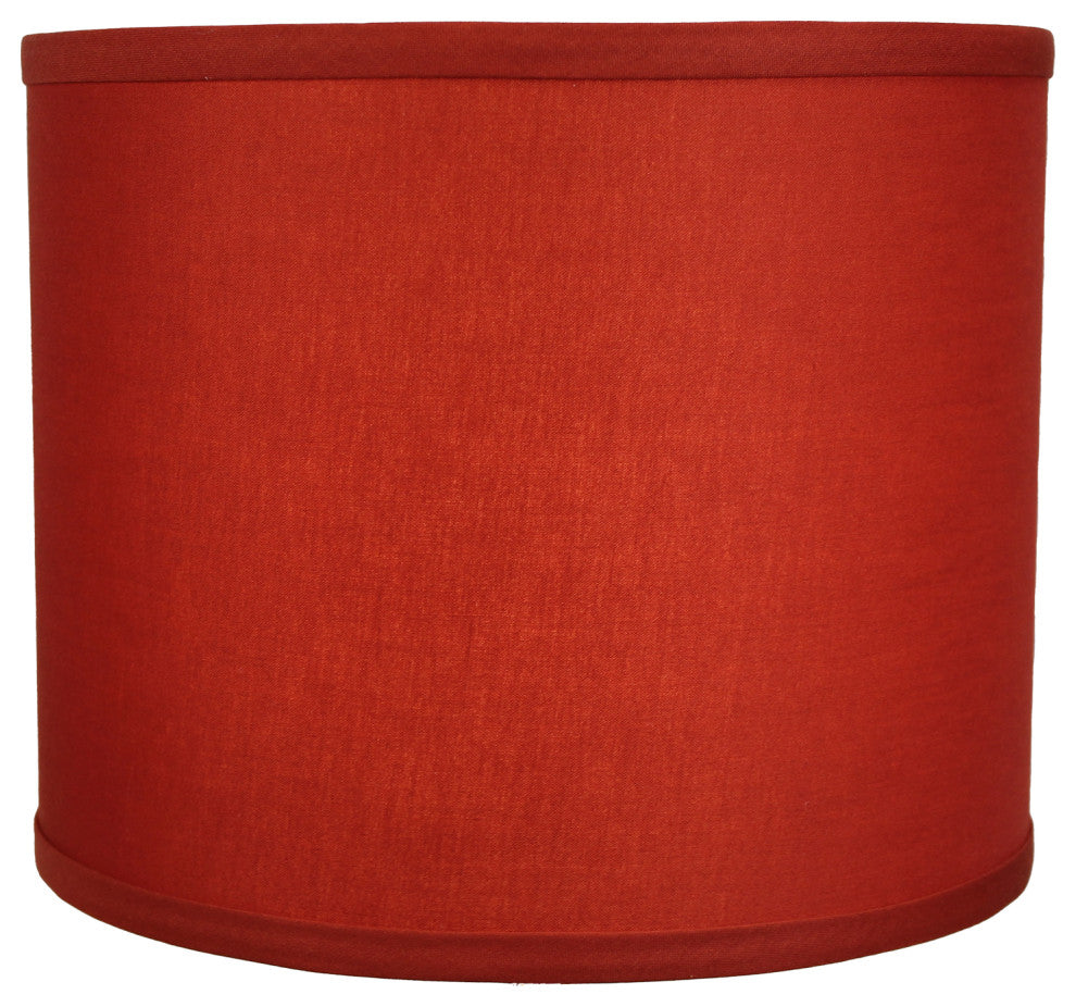 Fenchel Shades 11"x11"x9" Spider Attachment, Drum Lamp Shade, Linen Paprika
