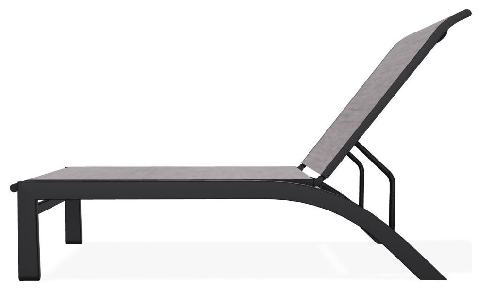 Kendall Sling Stackable Outdoor Chaise Lounge, Fossil/Black