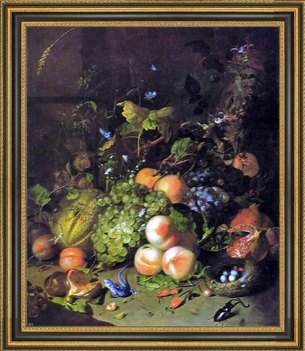 Rachel Ruysch Flower StillLife Framed Premium Canvas Print, 16"x20"
