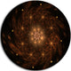 Rounded Brown Fractal Flower, Modern Floral Disc Metal Wall Art, 23"