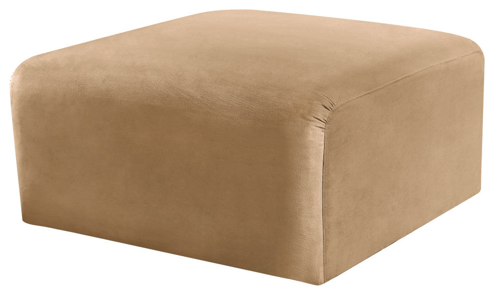 Arc Upholstered Modular Component, Camel, 1-Piece: Ottoman, Velvet
