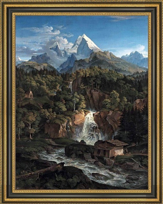 Adrian Ludwig Richter the Watzman Framed Premium Canvas Print, 18"x24"