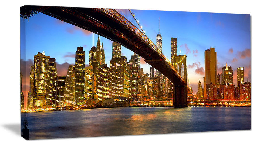 "Manhattan" Panorama With Skyscrapers" Canvas Print32"x16"