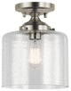 Semi Flush 1-Light, Brushed Nickel