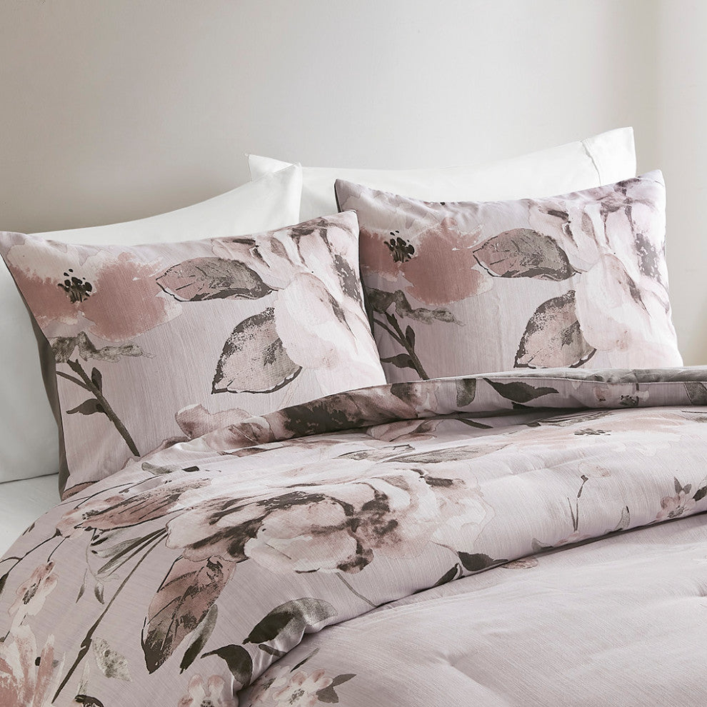 Madison Park Neko 3 Piece Floral Printed Comforter Set