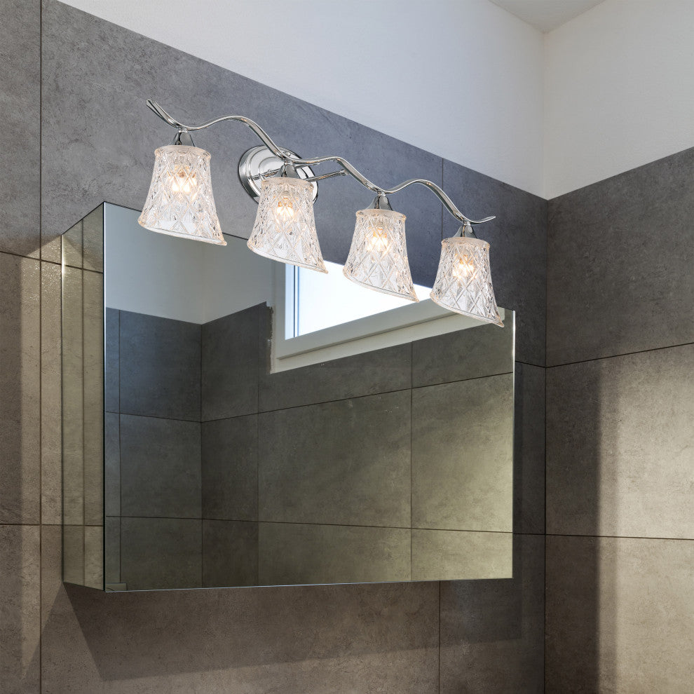 4-Light Dimmable Polished Chrome Vanity Light