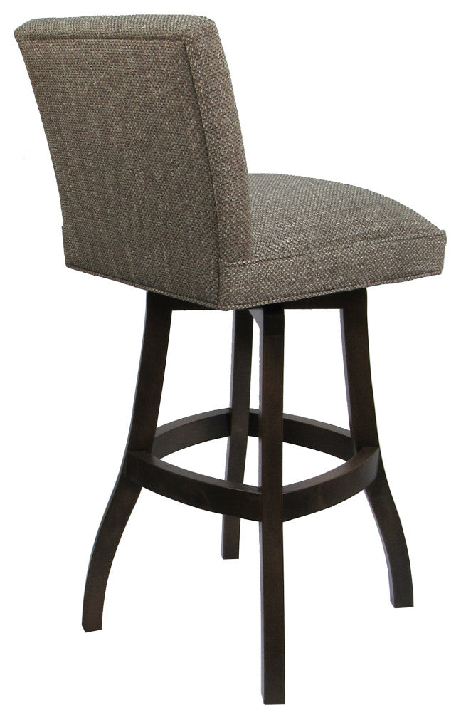 Swivel Wood Counter, Bar or Extra Tall Stool - Sommerville on S-Base, Plumley Cocoa - Dark Walnut, 30"