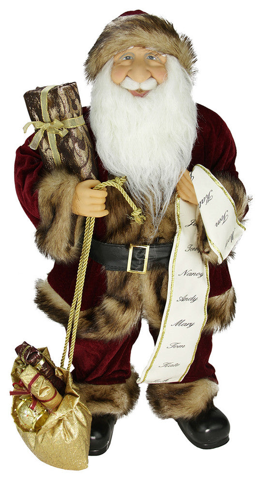 24" Standing SantaHolding a List of Names