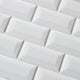Subway Bevel Glossy Ceramic Tile, White, Sample